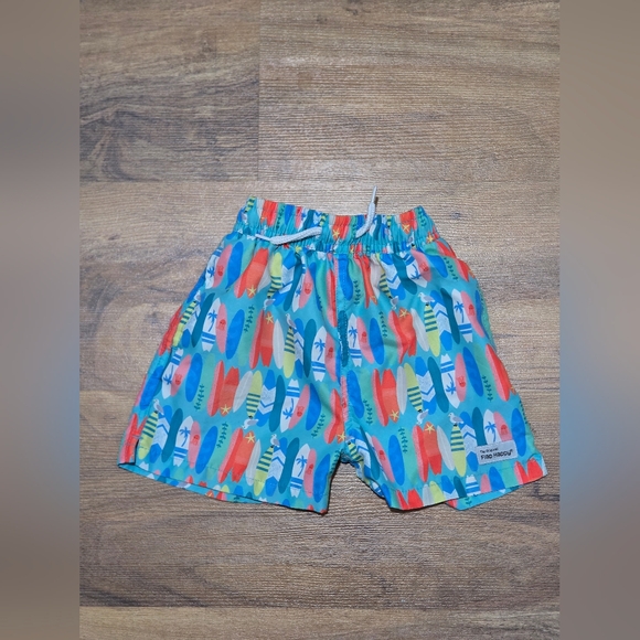Flap Happy Kids Swim Trunks – Surfboard Print - Picture 1 of 2